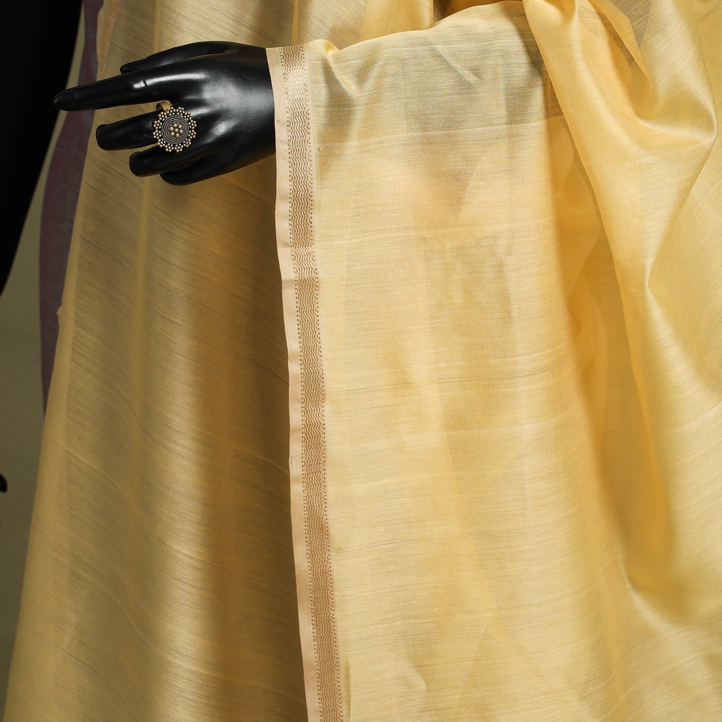 Yellow - handloom silk cotton maheshwari dupatta 38