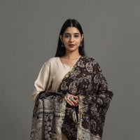 Brown - Chanderi Silk Print Kalamkari Dupatta 01