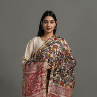 Multicolor - Chanderi Silk Print Kalamkari Dupatta 02