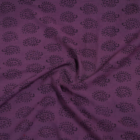 Purple - Bagh Hand Block Print Natural Dyed Cotton Blouse Piece 35