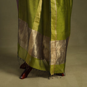 Green - handloom silk cotton maheshwari dupatta 39