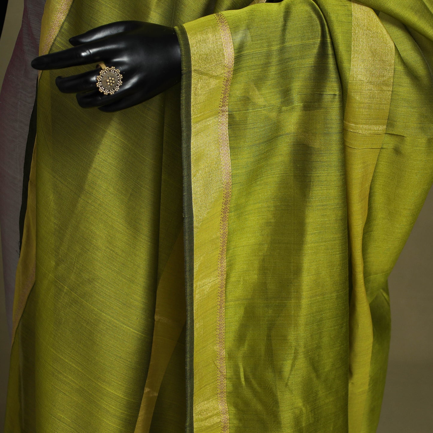 Green - handloom silk cotton maheshwari dupatta 39