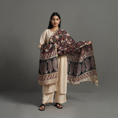 Multicolor - Chanderi Silk Print Kalamkari Dupatta 04