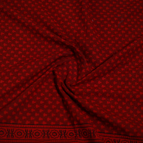 Red - Bagh Hand Block Print Natural Dyed Cotton Blouse Piece 32