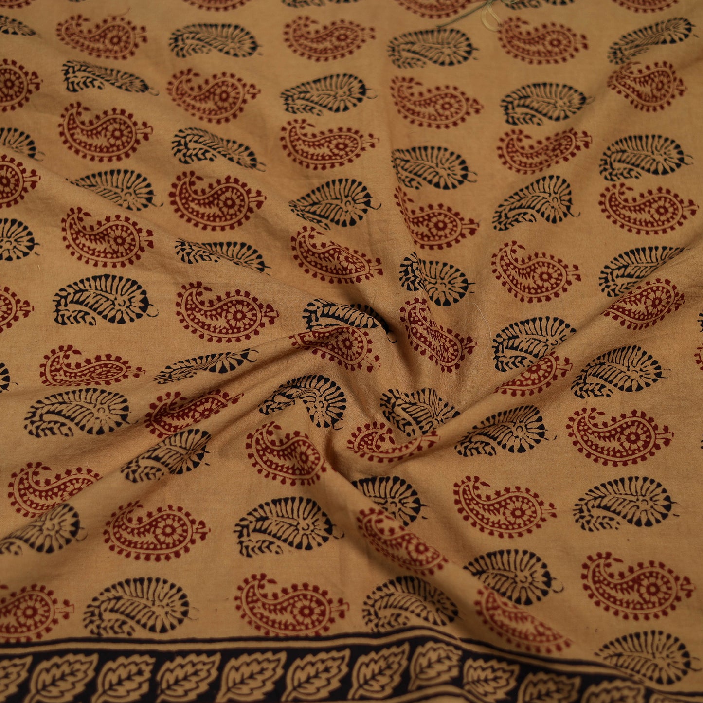 Beige - Bagh Hand Block Print Natural Dyed Cotton Blouse Piece 31
