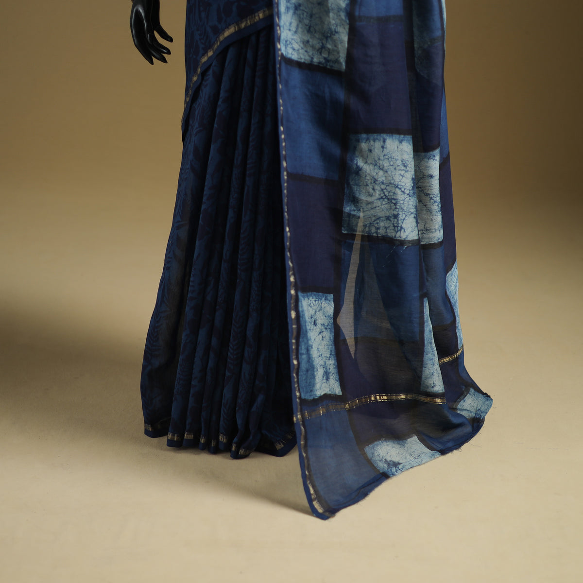 Chanderi Silk Akola Hand Block Print Natural Dyed Saree 16