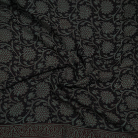 Black - Bagh Hand Block Print Natural Dyed Cotton Blouse Piece 30