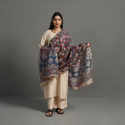 Multicolor - Chanderi Silk Print Kalamkari Dupatta 06