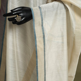 White - handloom silk cotton maheshwari dupatta 41