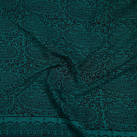 Green - Bagh Hand Block Print Natural Dyed Cotton Blouse Piece 29