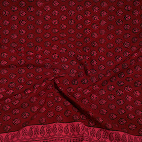 Maroon - Bagh Hand Block Print Natural Dyed Cotton Blouse Piece 28