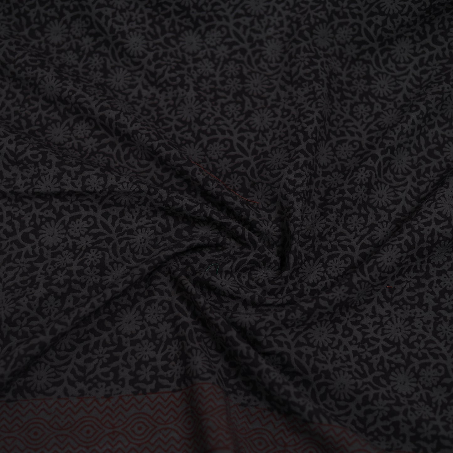 Black - Bagh Hand Block Print Natural Dyed Cotton Blouse Piece 27