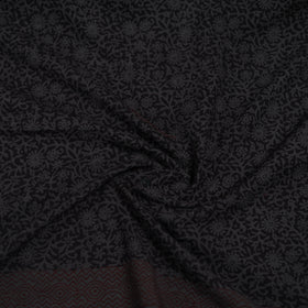 Black - Bagh Hand Block Print Natural Dyed Cotton Blouse Piece 27