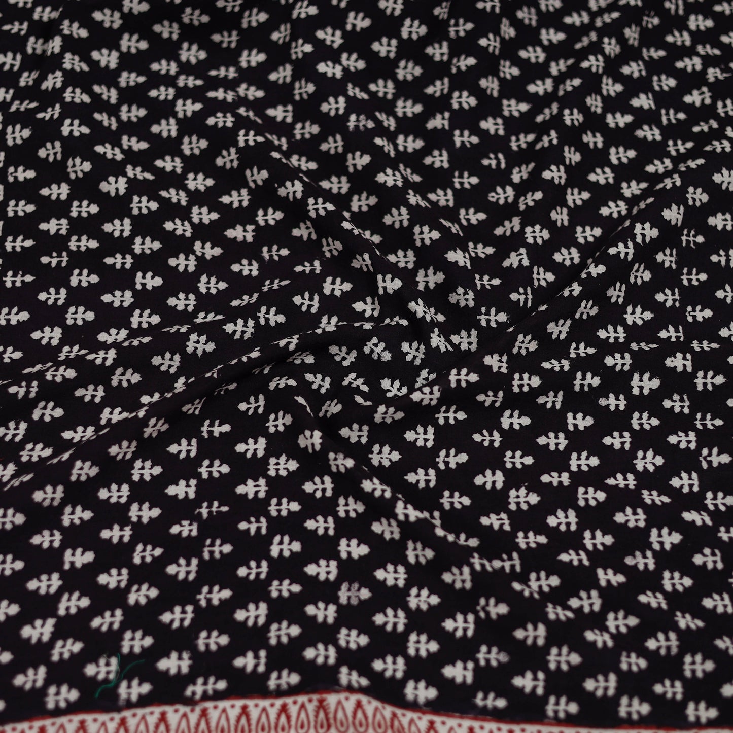 Black - Bagh Hand Block Print Natural Dyed Cotton Blouse Piece 23