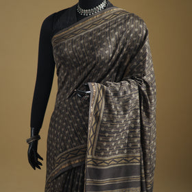 Chanderi Silk Akola Hand Block Print Natural Dyed Saree 19