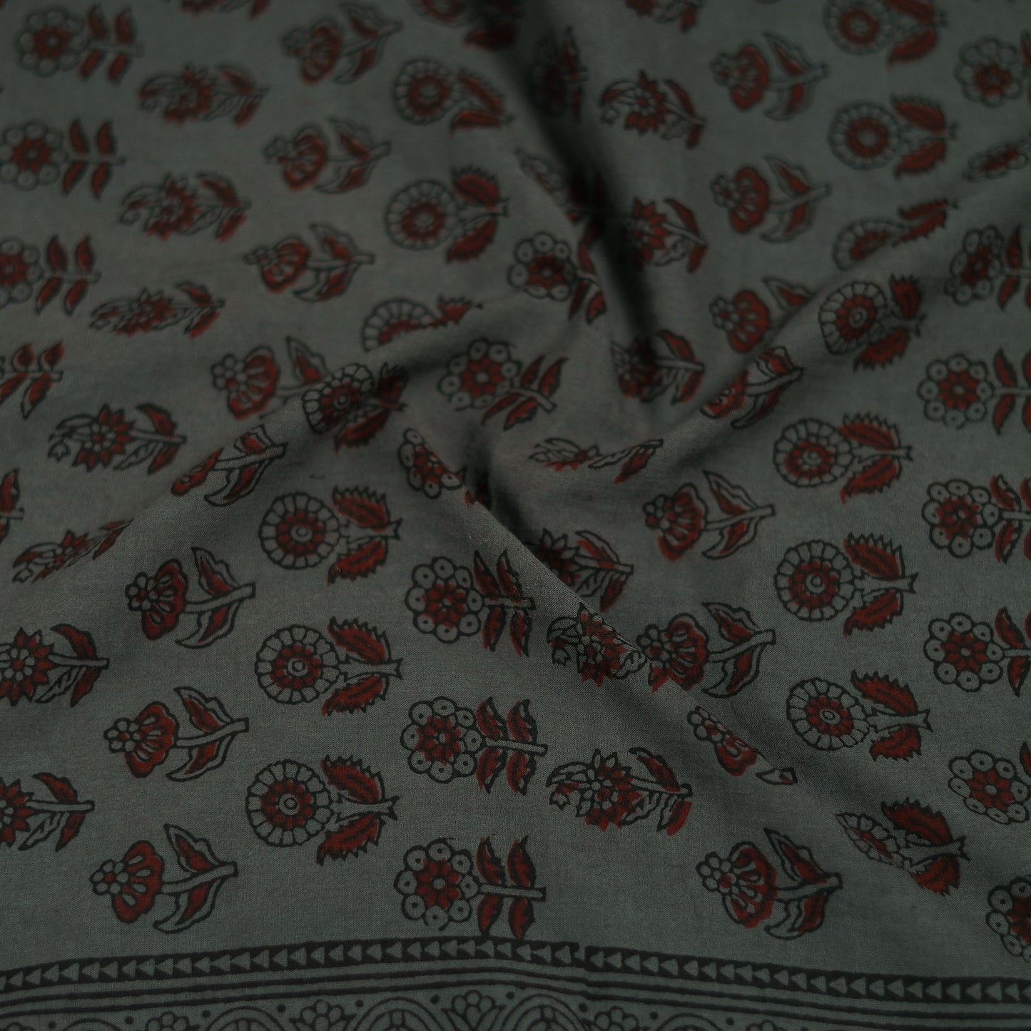 Black - Bagh Hand Block Print Natural Dyed Cotton Blouse Piece 21