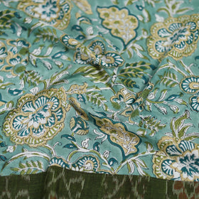 Green - Sanganeri Hand Block Print Cotton Blouse Piece 19
