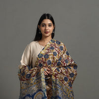 Beige - Chanderi Silk Print Kalamkari Dupatta 11