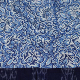 Blue - Sanganeri Hand Block Print Cotton Blouse Piece 15