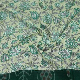 Green - Sanganeri Hand Block Print Cotton Blouse Piece 14