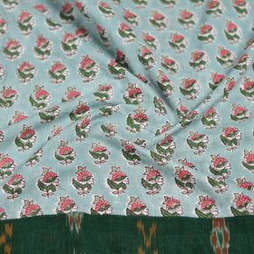 Blue - Sanganeri Hand Block Print Cotton Blouse Piece 09