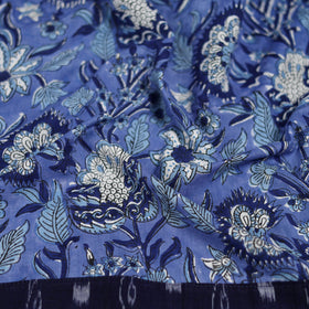 Blue - Sanganeri Hand Block Print Cotton Blouse Piece 05