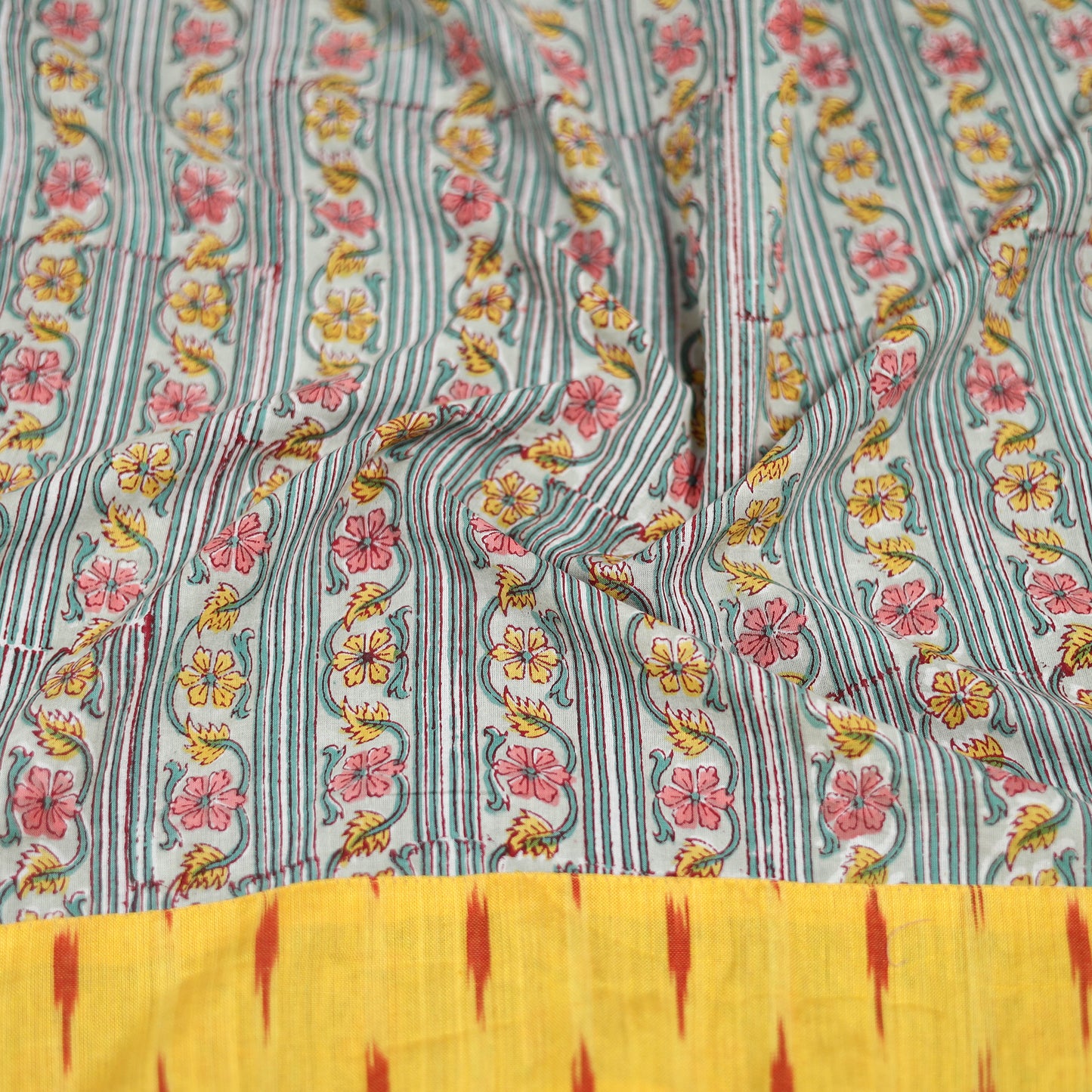Multicolor - Sanganeri Hand Block Print Cotton Blouse Piece 04