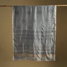 Chanderi Silk Akola Hand Block Print Natural Dyed Saree 01