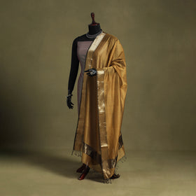 Yellow - handloom silk cotton maheshwari dupatta 49
