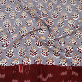 Grey - Sanganeri Hand Block Print Cotton Blouse Piece 01