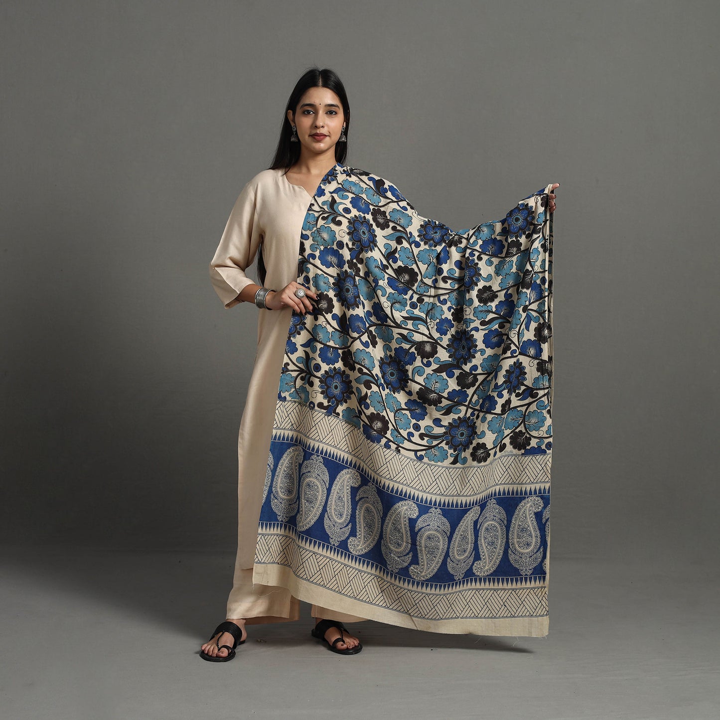 Pure Cotton Print Kalamkari Dupatta 19