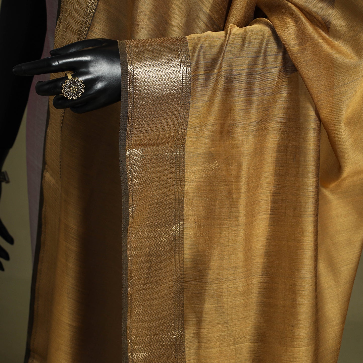 Yellow - handloom silk cotton maheshwari dupatta 49