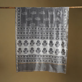 Chanderi Silk Akola Hand Block Print Natural Dyed Saree 04