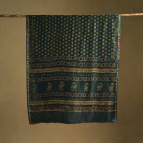 Chanderi Silk Akola Hand Block Print Natural Dyed Saree 07