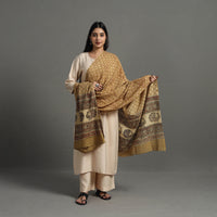 Brown - Pedana Block Print Cotton Kalamkari Dupatta 21