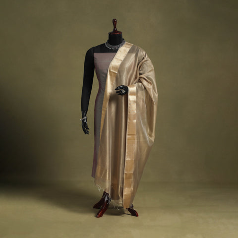 Beige - handloom silk cotton maheshwari dupatta 52