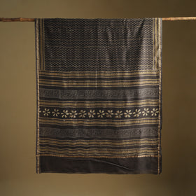 Chanderi Silk Akola Hand Block Print Natural Dyed Saree 08