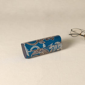 Blue - Handcrafted Embossed Leather Spectacle Case 01