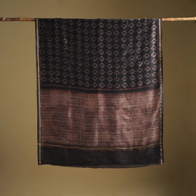 Chanderi Silk Akola Hand Block Print Natural Dyed Saree 09