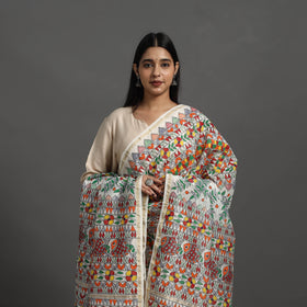 Multicolor - handloom chanderi silk handpainted madhubani
