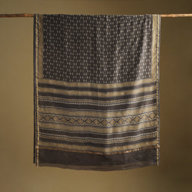 Chanderi Silk Akola Hand Block Print Natural Dyed Saree 17