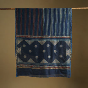 Chanderi Silk Akola Hand Block Print Natural Dyed Saree 18