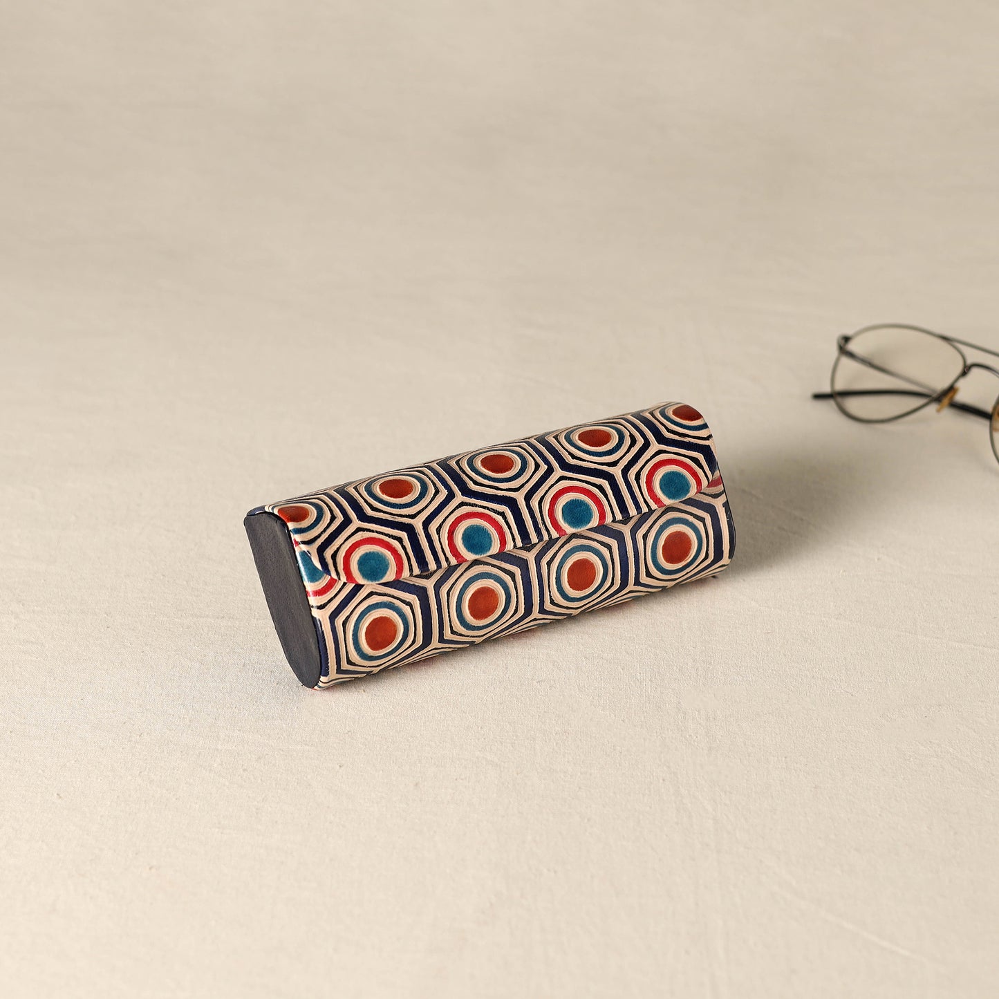 Handcrafted Embossed Leather Spectacle Case 09