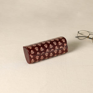 Maroon - Handcrafted Embossed Leather Spectacle Case 10