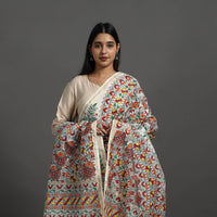 Multicolor - Handloom Chanderi Silk Handpainted Madhubani Dupatta 08