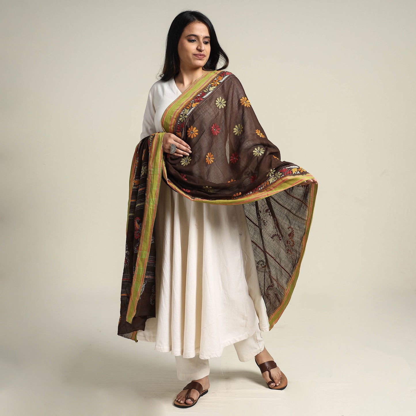 Kantha Embroidery Dupatta 