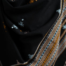 Kutch Handwoven Mirror Work Chomuk Buta Acrylic Wool Shawl 02