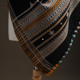 Kutch Handwoven Mirror Work Chomuk Buta Acrylic Wool Shawl 02