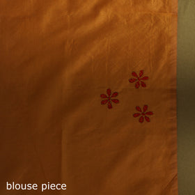 Orange - Bengal Hand Embroidery Silk Nakshi Kantha Saree 03