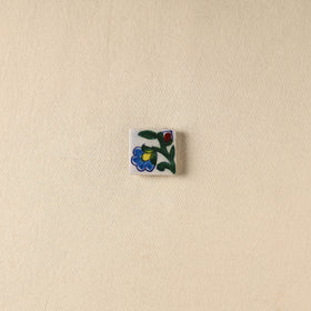 White - Original Blue Pottery Ceramic Fridge Magnet 06